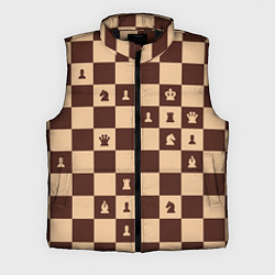 Мужской жилет Коричневая шахматная доска, цвет: 3D-черный
