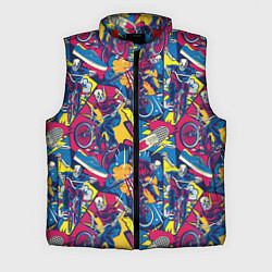 Мужской жилет Езда на велосипеде BMX в стиле комиксов