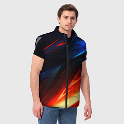 Мужской жилет Geometry stripes neon steel, цвет: 3D-светло-серый — фото 2