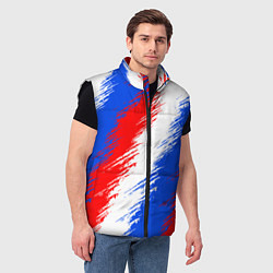Мужской жилет Триколор штрихи красок, цвет: 3D-черный — фото 2