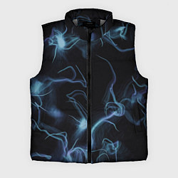 Мужской жилет Синие неоновые молнии, цвет: 3D-светло-серый