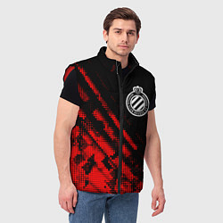 Мужской жилет Club Brugge sport grunge, цвет: 3D-красный — фото 2