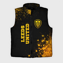 Мужской жилет Leeds United - gold gradient вертикально, цвет: 3D-черный