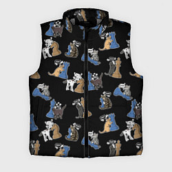 Мужской жилет Котики и шахматы на черном, цвет: 3D-светло-серый