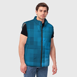 Мужской жилет Minecraft water cubes, цвет: 3D-светло-серый — фото 2