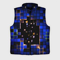 Мужской жилет Окно в пространство - синие кубы, цвет: 3D-светло-серый