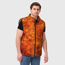 Мужской жилет Пламя 8бит текстура, цвет: 3D-светло-серый — фото 2