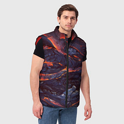 Мужской жилет Лавовые реки, цвет: 3D-красный — фото 2