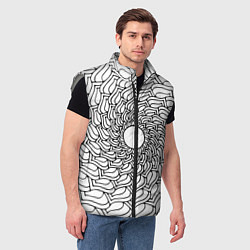 Мужской жилет Мандала солнцевидная чёрно-белая, цвет: 3D-светло-серый — фото 2