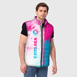 Мужской жилет Chelsea neon gradient style по-вертикали, цвет: 3D-черный — фото 2