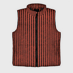 Мужской жилет Тёмный коралловый полосы, цвет: 3D-черный