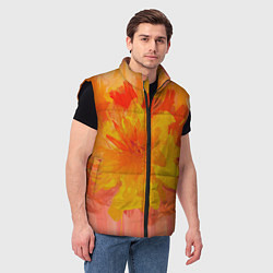 Мужской жилет Абстракция цветы мастихин, цвет: 3D-черный — фото 2
