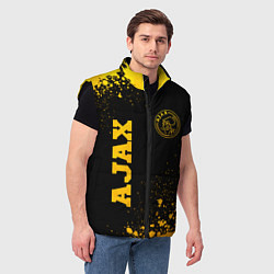 Мужской жилет Ajax - gold gradient вертикально, цвет: 3D-черный — фото 2