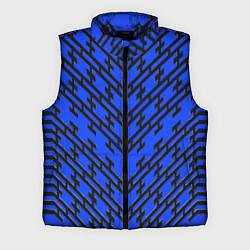 Мужской жилет Чёрные полосы на синем фоне, цвет: 3D-черный