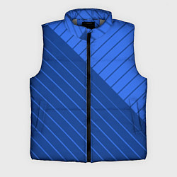 Мужской жилет Сине-голубой косые полосы, цвет: 3D-светло-серый