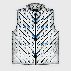 Мужской жилет Black and blue stripes on a white background, цвет: 3D-черный