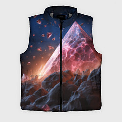 Мужской жилет Абстрактная пирамида космическая, цвет: 3D-светло-серый