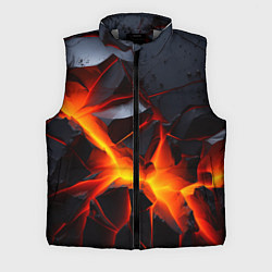 Мужской жилет Камни в разломе красный свет, цвет: 3D-светло-серый