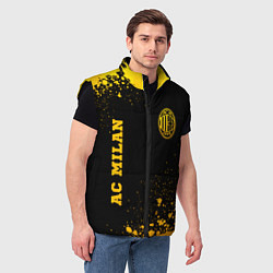 Мужской жилет AC Milan - gold gradient вертикально, цвет: 3D-черный — фото 2
