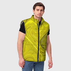 Мужской жилет Желтая абстракция, цвет: 3D-светло-серый — фото 2