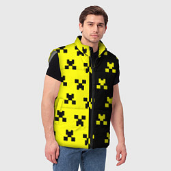 Мужской жилет Minecraft logo brend online, цвет: 3D-светло-серый — фото 2