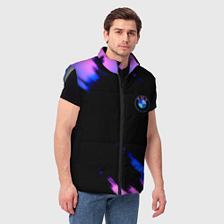 Мужской жилет BMW неоновые краски спорт, цвет: 3D-светло-серый — фото 2
