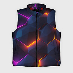 Мужской жилет Неоновая яркая геометрическая абстракция со светом, цвет: 3D-красный