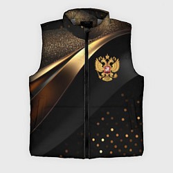 Мужской жилет Золотой герб России на черно-золотой текстуре