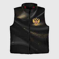 Мужской жилет Золотой герб России на черно-золотой текстуре