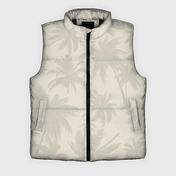 Мужской жилет Бежевые пальмы паттерн, цвет: 3D-черный