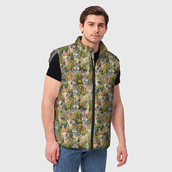 Мужской жилет Паттерн волчьих морд, цвет: 3D-светло-серый — фото 2