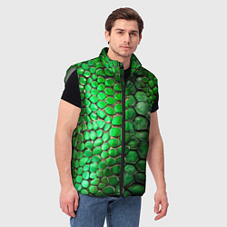 Мужской жилет Зеленая змеиная кожа, цвет: 3D-светло-серый — фото 2