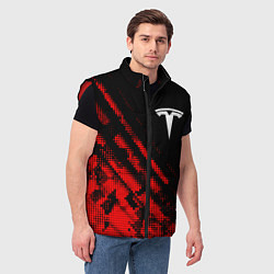 Мужской жилет Tesla sport grunge, цвет: 3D-красный — фото 2
