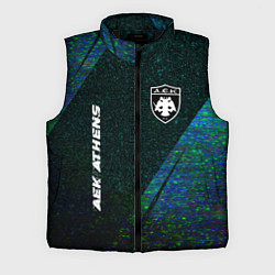 Мужской жилет AEK Athens glitch blue, цвет: 3D-черный