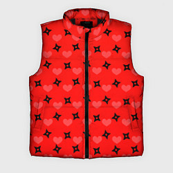 Мужской жилет Сюрикены и сердечки: красный, цвет: 3D-черный