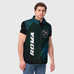 Мужской жилет Roma glitch blue, цвет: 3D-черный — фото 2