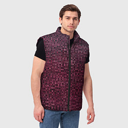 Мужской жилет Бордовая абстрактная рябь, цвет: 3D-черный — фото 2