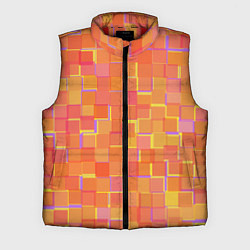 Мужской жилет Россыпь оранжевых квадратов, цвет: 3D-красный