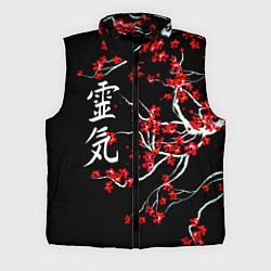 Мужской жилет Цветы сакуры, цвет: 3D-черный