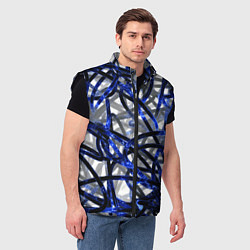 Мужской жилет Синие энергетические кабели, цвет: 3D-черный — фото 2