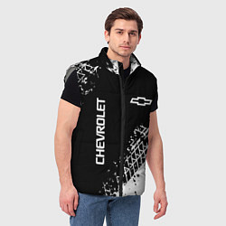 Мужской жилет Шевроле: следы от шин, цвет: 3D-светло-серый — фото 2