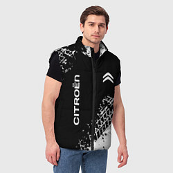 Мужской жилет Ситроен: следы от шин, цвет: 3D-черный — фото 2