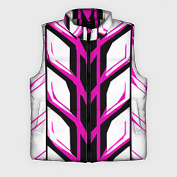 Мужской жилет Чёрно-розовые полосы на белом фоне, цвет: 3D-светло-серый
