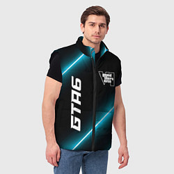 Мужской жилет GTA6 неоновые лампы, цвет: 3D-черный — фото 2
