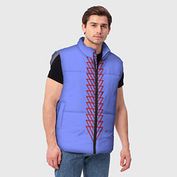Мужской жилет Треугольники полосой, цвет: 3D-светло-серый — фото 2