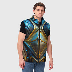 Мужской жилет Объемная синяя текстурная кожа, цвет: 3D-черный — фото 2