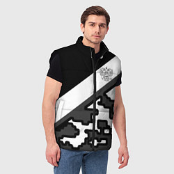 Мужской жилет Россия камуфляж текстура, цвет: 3D-черный — фото 2