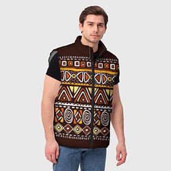 Мужской жилет Африканский традиционный орнамент, цвет: 3D-светло-серый — фото 2