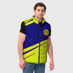 Мужской жилет Borussia logo geometry, цвет: 3D-черный — фото 2
