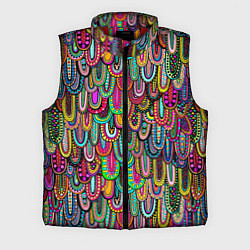 Мужской жилет Абстрактные перья в стиле бохо, цвет: 3D-красный